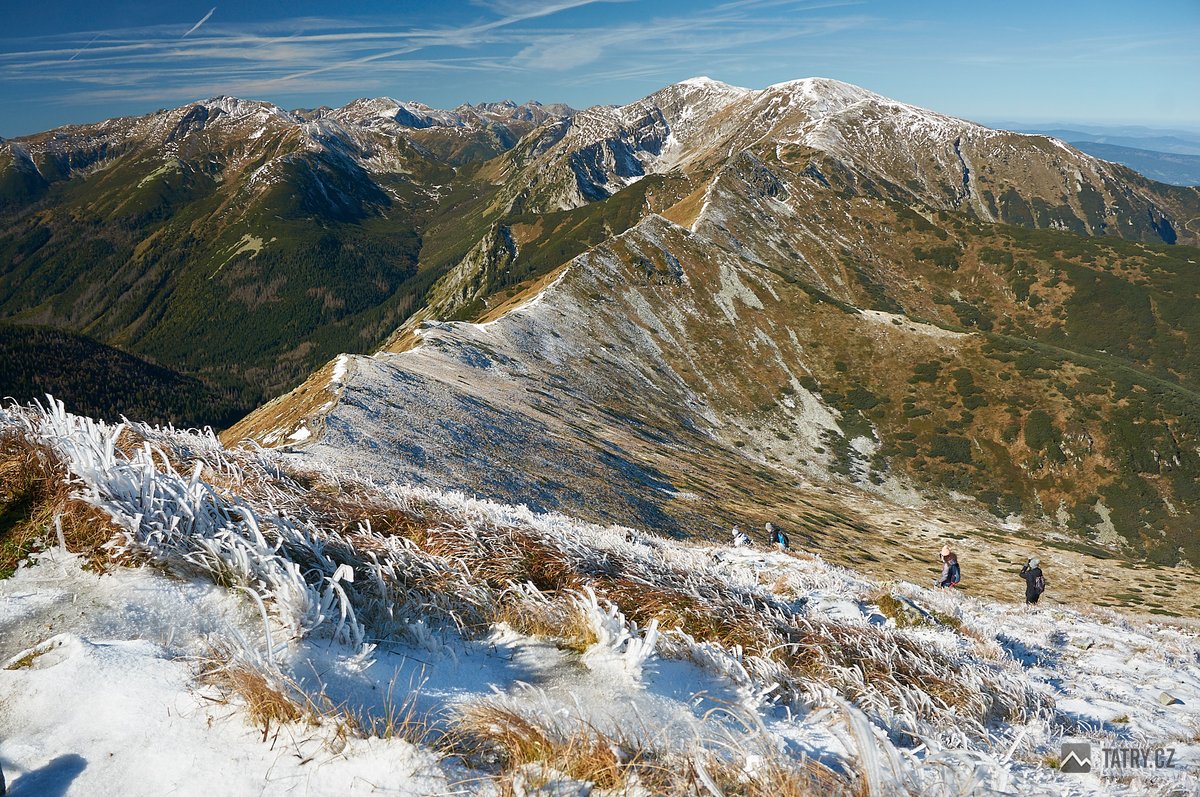 výhled z Kasprova vrchu na západ